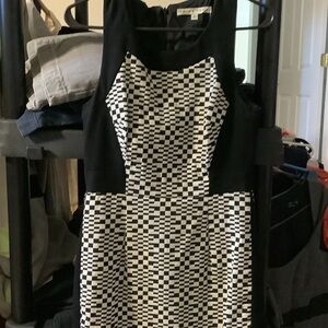 Trina Turk Monochrome Checkered Mini‎ Dress